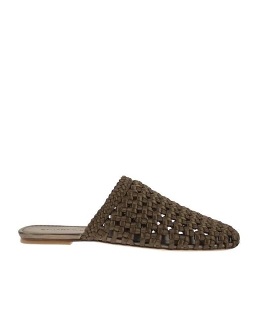 Stuart Weitzman Brown 'Marina' Flat Mule