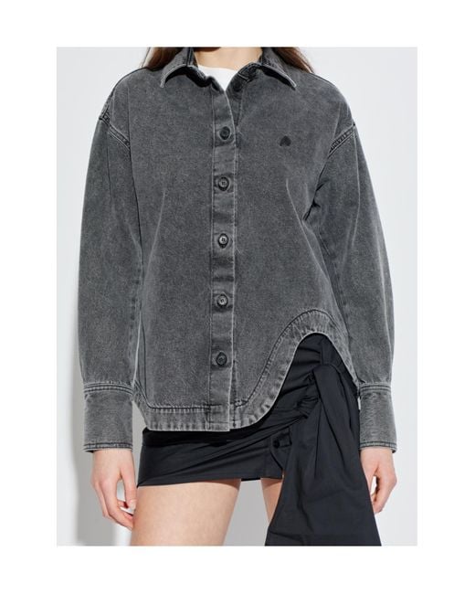 The Attico Gray The Eliza Shaped Split Denim Shirt