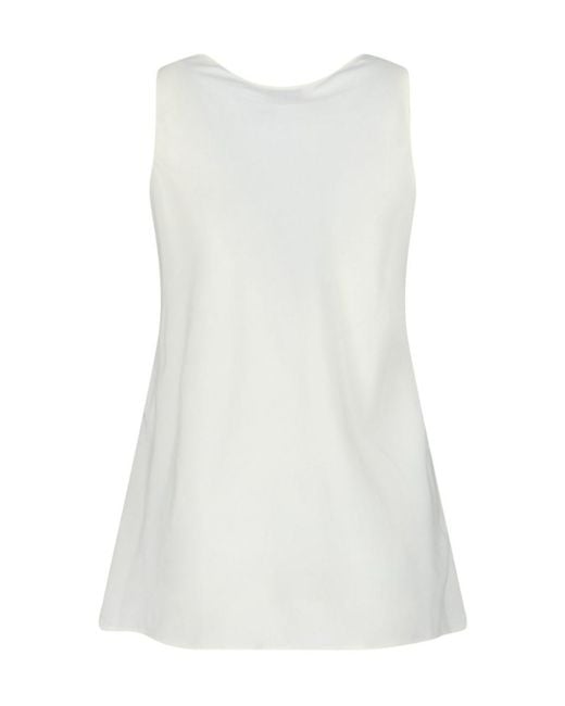 Lemaire White Sleeveless Scoop Neck Top