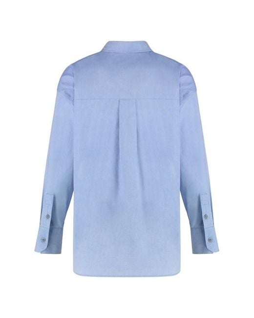Max Mara Blue Cotton Oxford Shirt