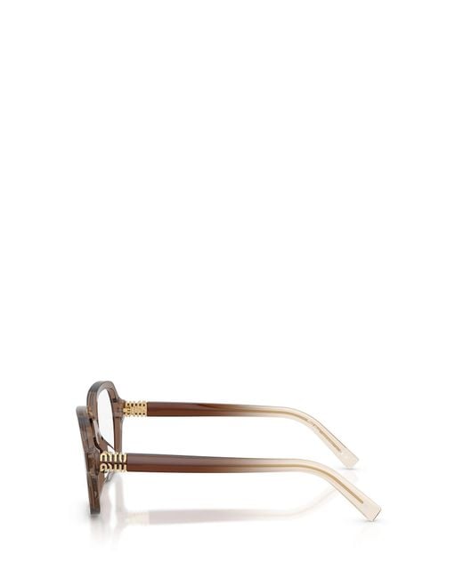 Miu Miu White Eyewear Square Frame Glasses