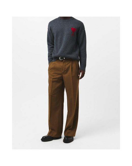 AMI Brown Straight-Leg Casual Pants for men