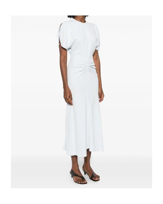 Victoria Beckham White Bela Midi Dress