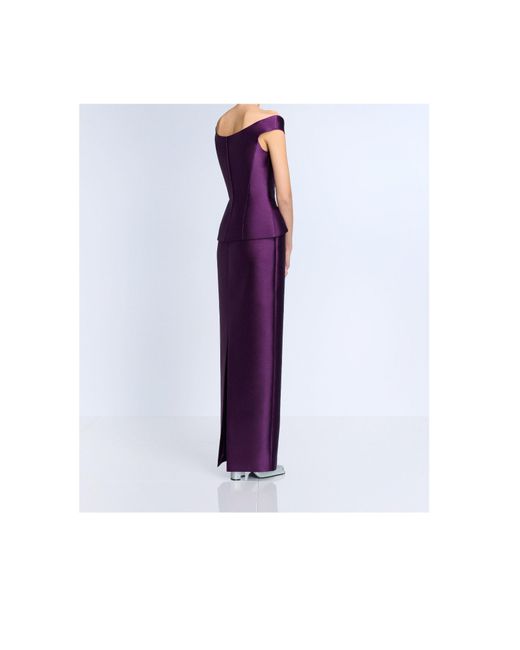 Solace London Purple Off-The-Shoulder Dress