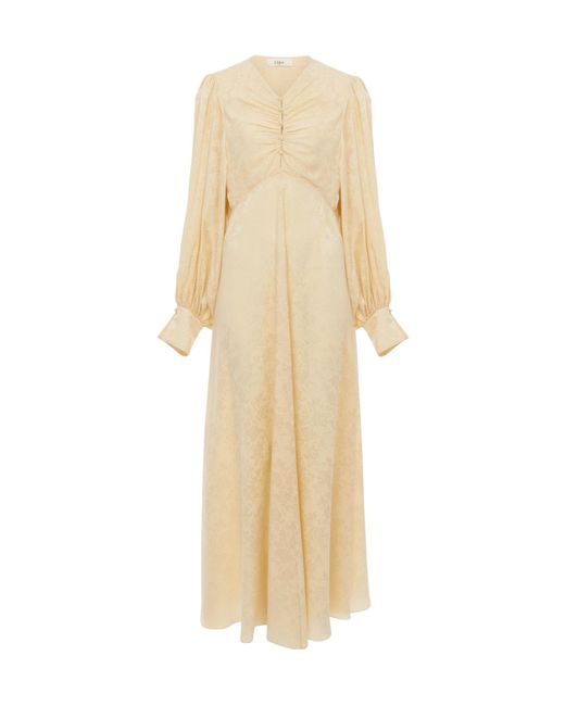 Chloé Natural Chloé Ruched Maxi Dress