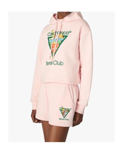 Casablanca Pink Tennis Club Triangle Drawstring Shorts