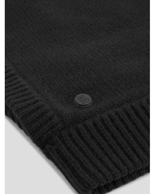 Bogner Black Wool Cashmere Blend Hood With Appliqué