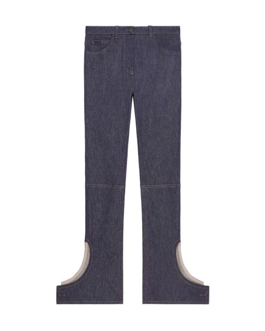 Courreges Blue Logo-Embroidered Straight Jeans