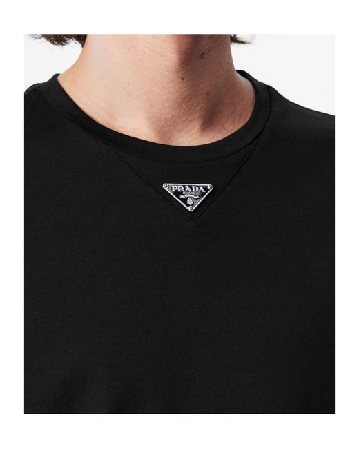 Prada Black Interlock Logo T-Shirt for men