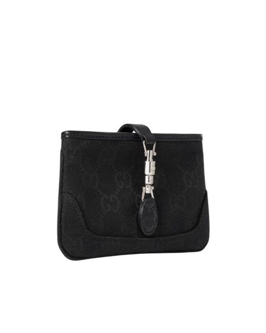 Gucci Black Jackie Zip Key Pouch