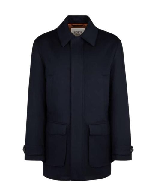 Tod's Blue Flap-Pocket Coat for men
