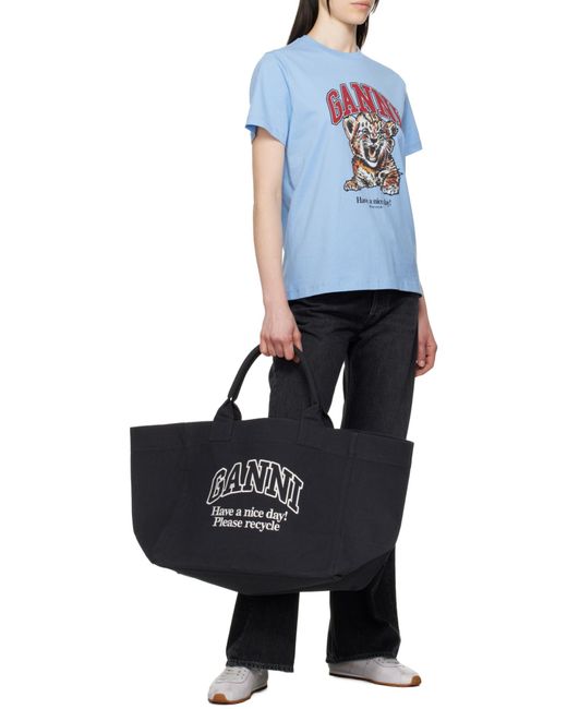 Ganni Black Oversized Tote Bag