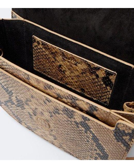 Nili Lotan White Francoise Snake-Effect Leather Crossbody Bag