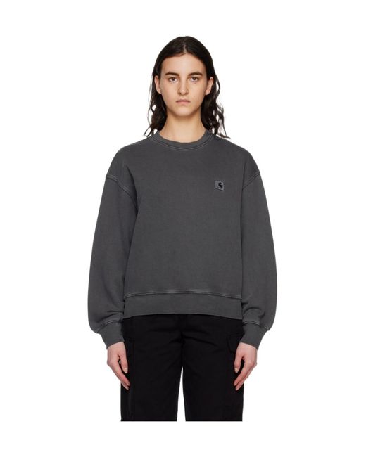 Carhartt Gray Wip Logo Patch Crewneck Sweatshirt