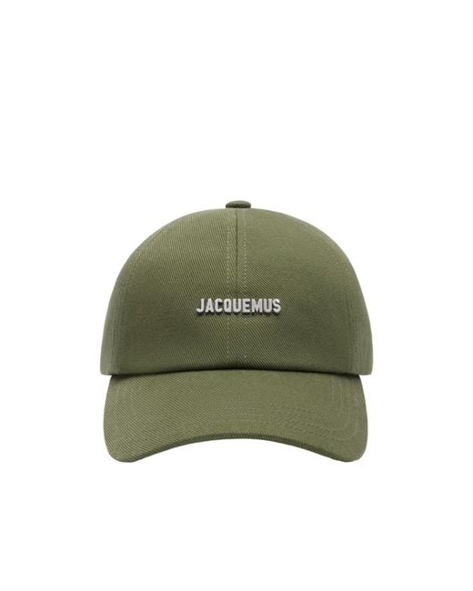 Jacquemus Green Logo Plaque Curved Peak Cap for men