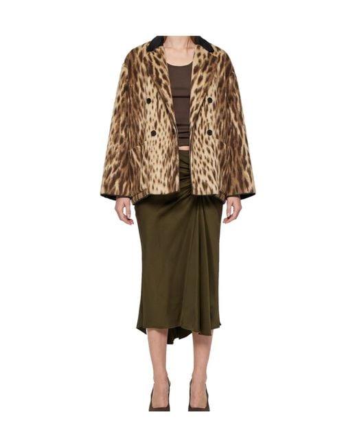 Forte_forte Brown Royal Leopard Double-Breasted Coat
