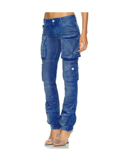 The Attico Blue The Low-Rise Pockets Jeans