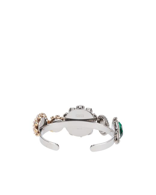 MM6 by Maison Margiela White Embellished Logo Engraved Ring
