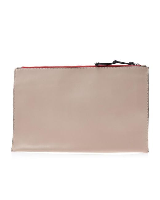 Vivienne Westwood Natural Orb-Print Leather Clutch Bag