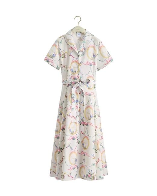 Dior White Qixi Belted Shirtdress