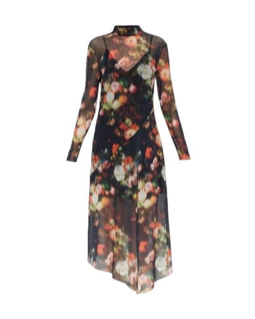 AllSaints Multicolor Gracie Sheer Floral Midi Dress