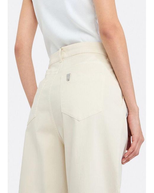 Liu Jo White Rear Logo Detail Button Balloon Trousers