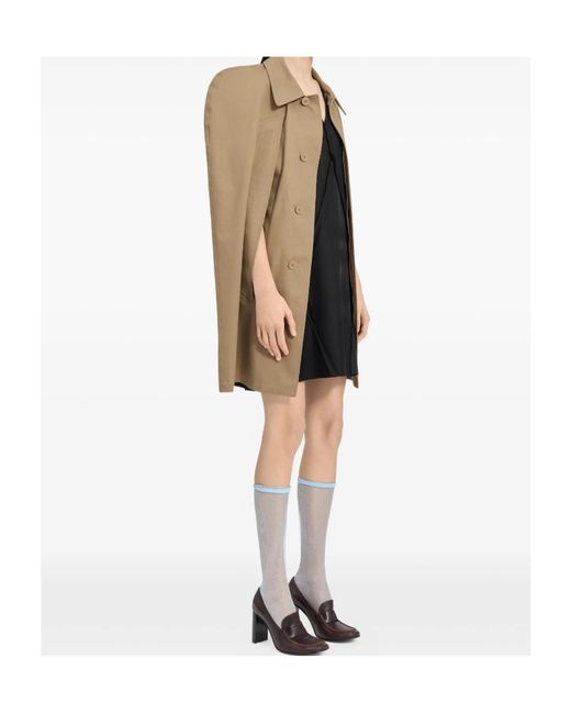 MM6 by Maison Margiela Natural Buttoned Oversized Cape