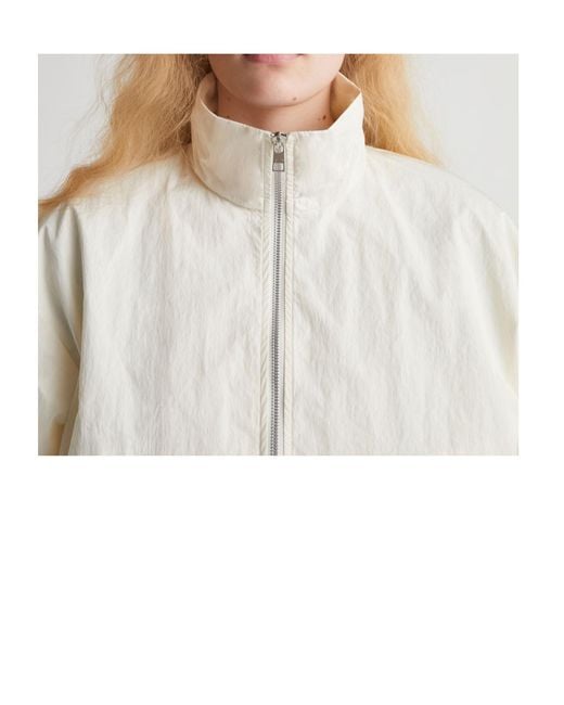 Paloma Wool White High-Neck Zip-Up Bomber Jacket