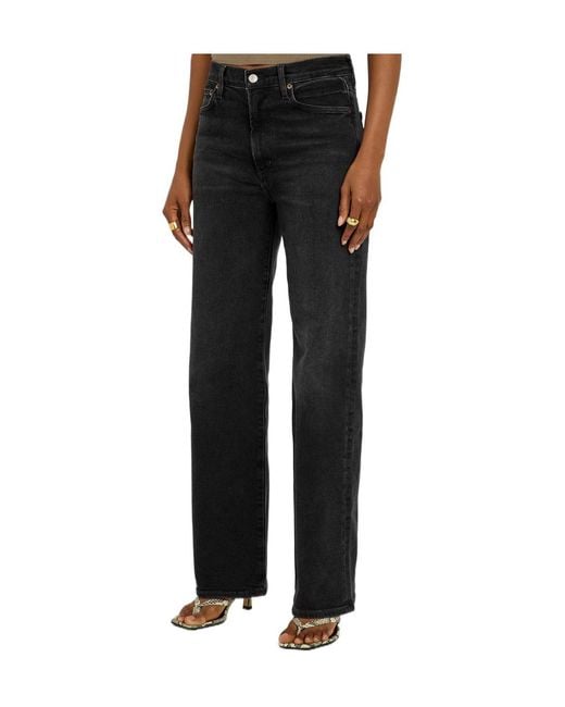 Agolde Black Straight-Leg Jeans