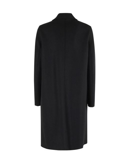 Harris Wharf London Black Virgin Wool Single-Breasted Coat