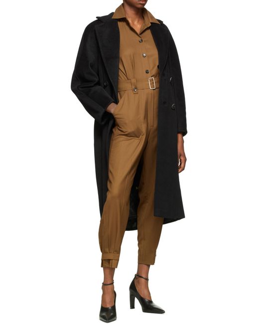 Max Mara Black Madame Double-Breasted Coat