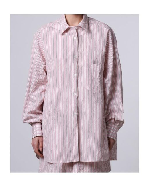 Roberto Collina Purple Oversized Crinkled Shirt