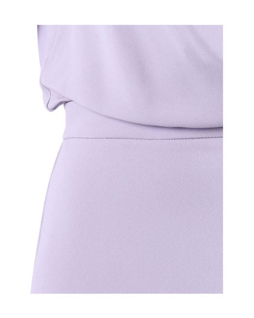 Elisabetta Franchi Purple Train Georgette Crêpe Dress