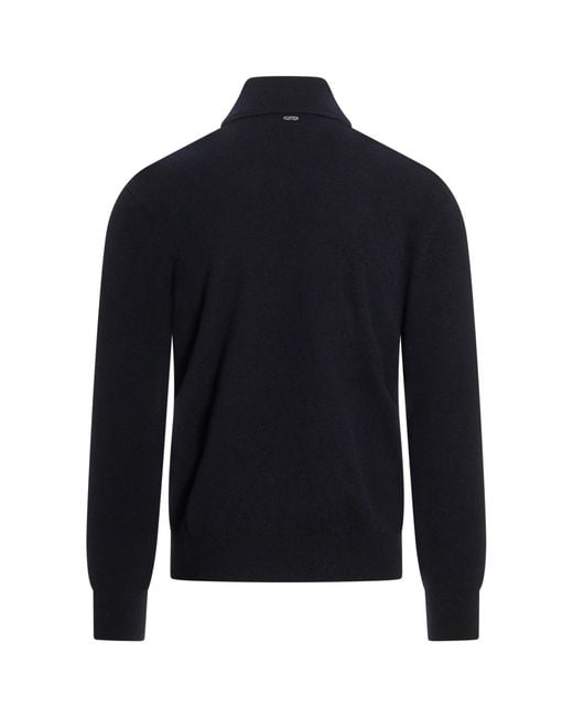 Agnona Blue Long-Sleeve High-Neck Top for men
