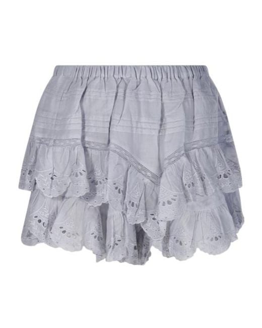 Isabel Marant Gray Isabel Marant Étoile Jocadia Ruffled Shorts