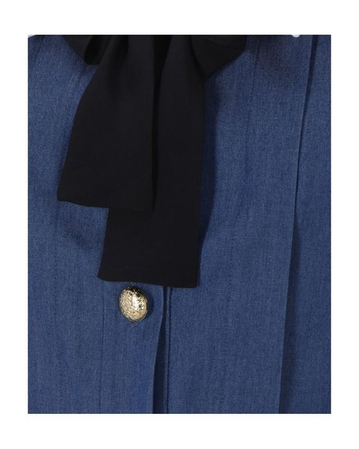 Alessandra Rich Blue Pleated Mini Dress
