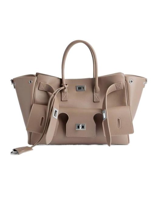BEL AIR CARRY ALL BAG 29 IN WHITE NAPPA LAMBSKIN SILVER HARDWARE
