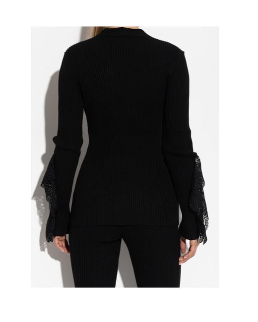 Blumarine Black Ribbed Cardigan