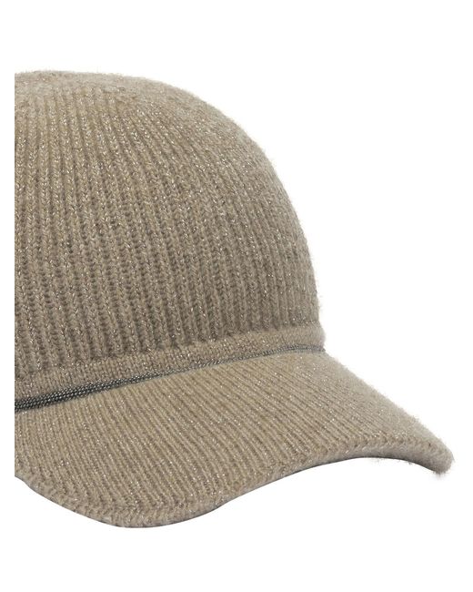 Brunello Cucinelli White Knit Baseball Cap