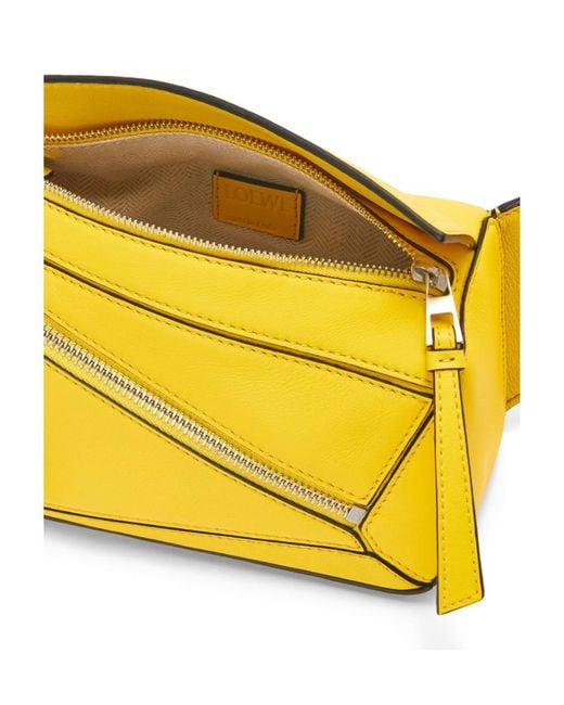 Loewe Yellow Mini Puzzle Bumbag for men