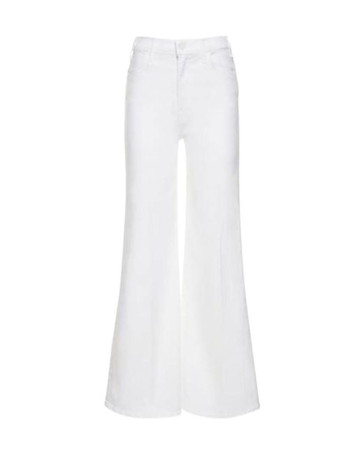 Mother White The Hustler Rolled Skinny Jeans