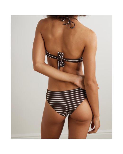 Brunello Cucinelli Brown Striped Bikini Bottoms