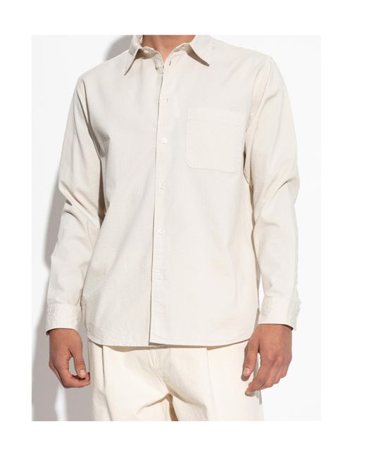 Samsøe & Samsøe White Long Sleeve Button-Down Shirt for men