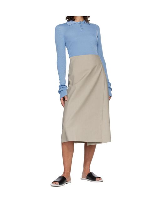Rier Natural Wrap Design A-Line Skirt