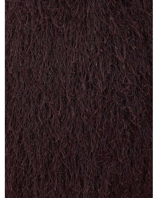 Dries Van Noten Purple Sokna Fringed Skirt