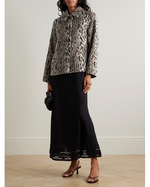 Rixo Gray Leopard Print Jacket