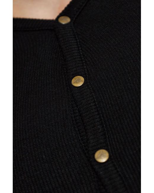 Vivienne Westwood Black T-Shirt Sailor Henley for men