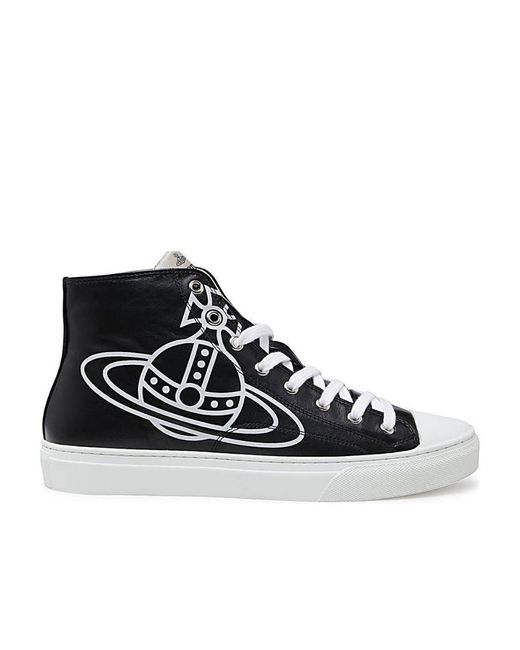 Vivienne Westwood Men's Black Plimsoll High-Top Sneakers