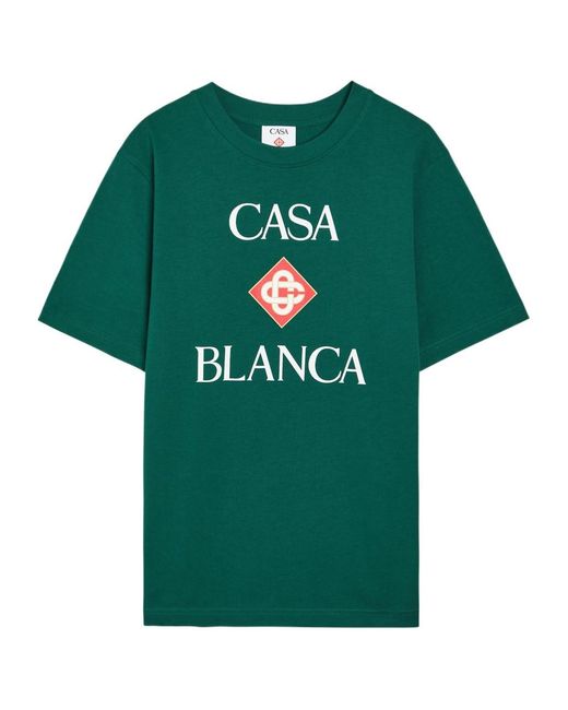 Casablanca Green Casual Crew Neck T-Shirt for men