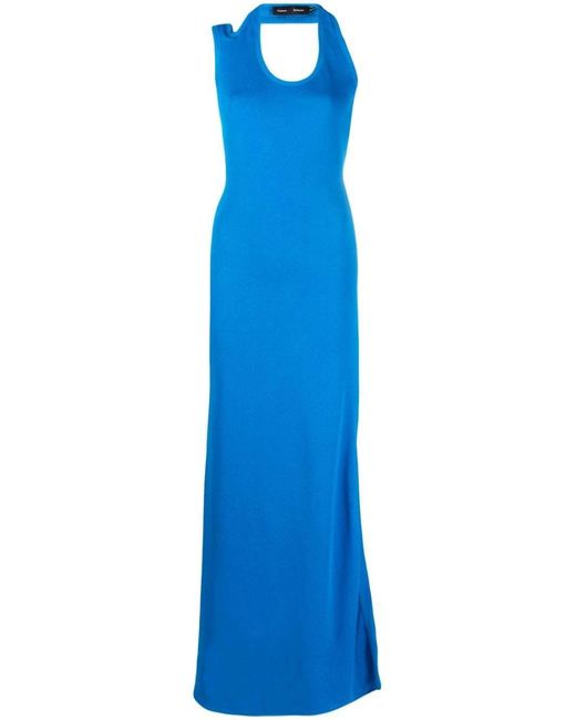Proenza Schouler Blue Cut-Out Detail Sleeveless Dress
